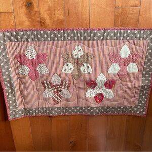 Handmade Floral Patchwork Table Runner - Pink, Brown, Cream